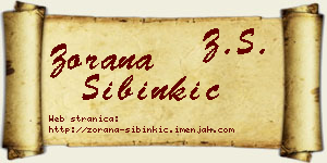 Zorana Sibinkić vizit kartica